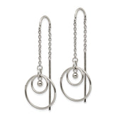 Chisel Stainless Steel Polished Circle Dangle Threader Earrings